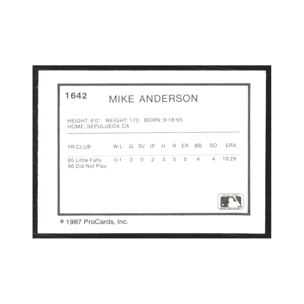 1987 ProCards Minor League Mike Lee Anderson Columbia Mets #1642