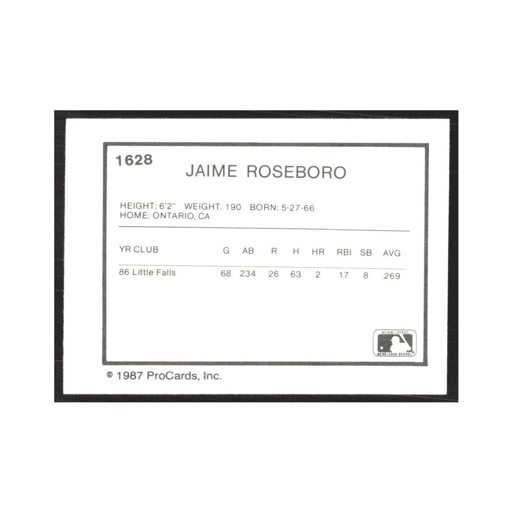 1987 ProCards Minor League Jaime Roseboro Columbia Mets #1628
