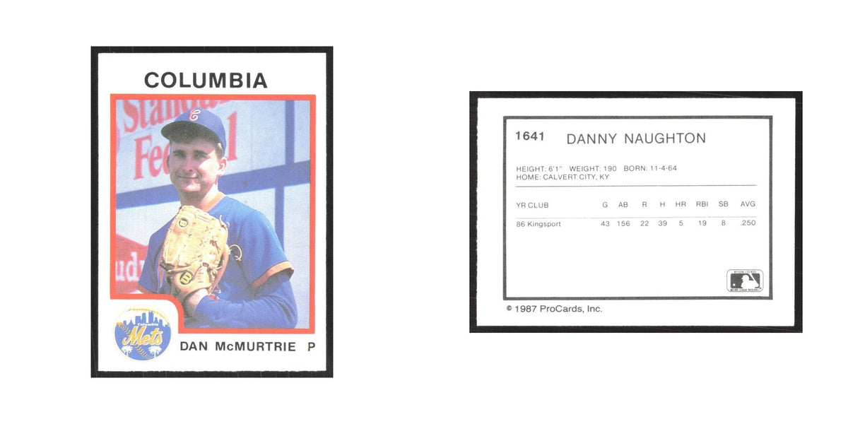 1987 ProCards Minor League Danny Naughton Columbia Mets #1641
