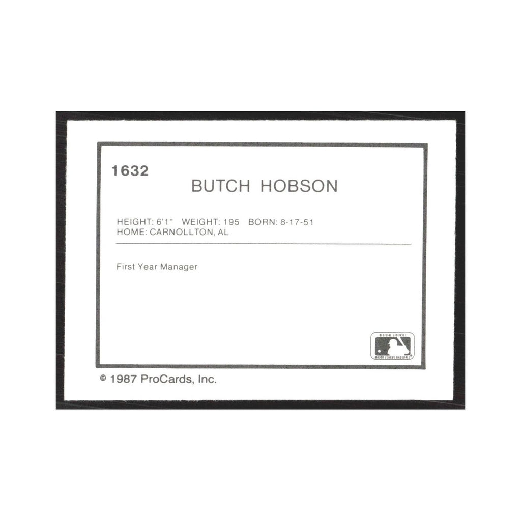 1987 ProCards Minor League Butch Hobson Columbia Mets #1632
