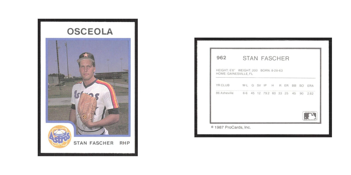 1987 ProCards Minor League Stan Fascher Osceola Astros #962