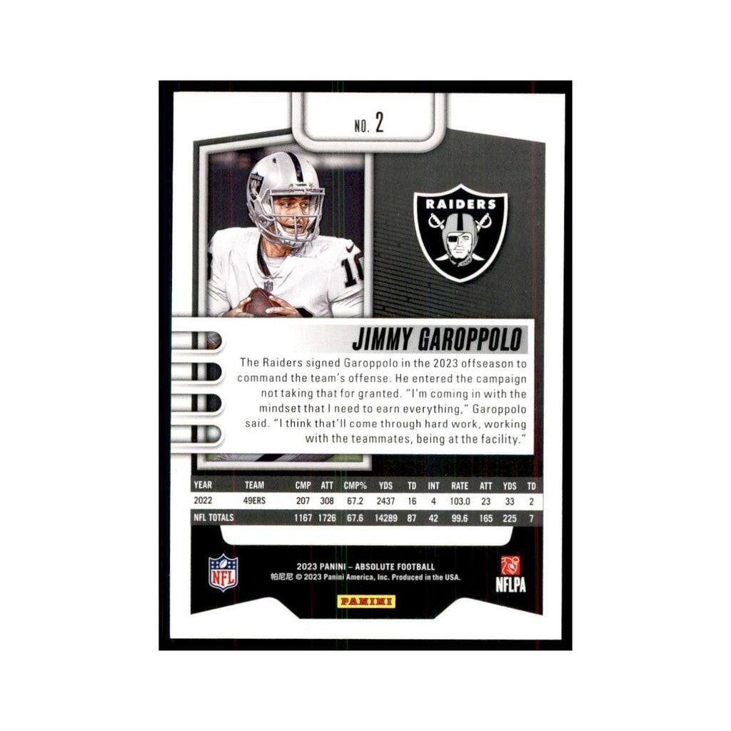 2023 Panini Absolute Jimmy Garoppolo Raiders #2