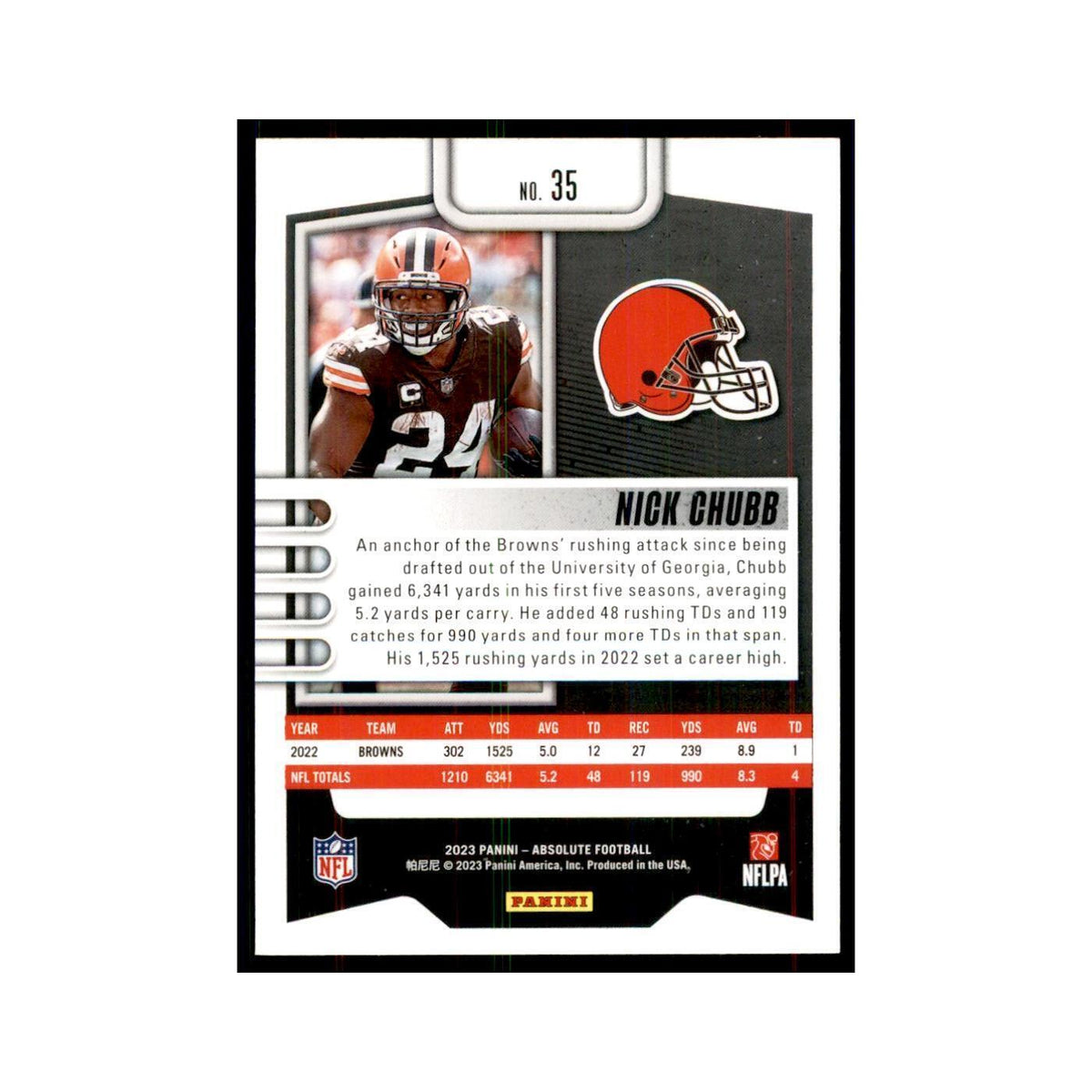 2023 Panini Absolute Nick Chubb Browns #35