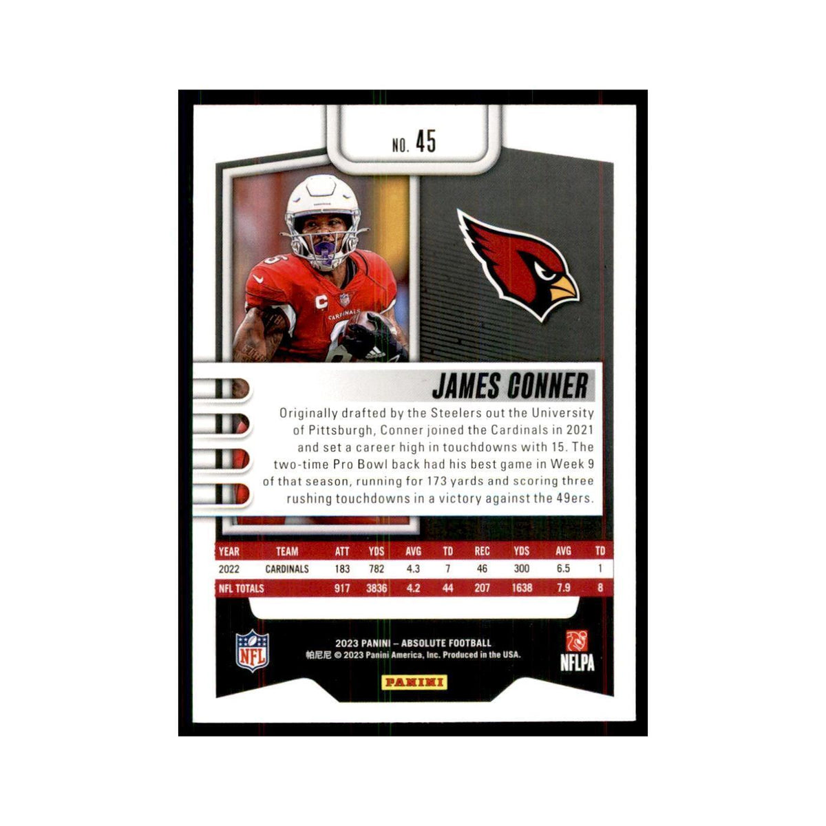 2023 Panini Absolute James Conner Cardinals #45