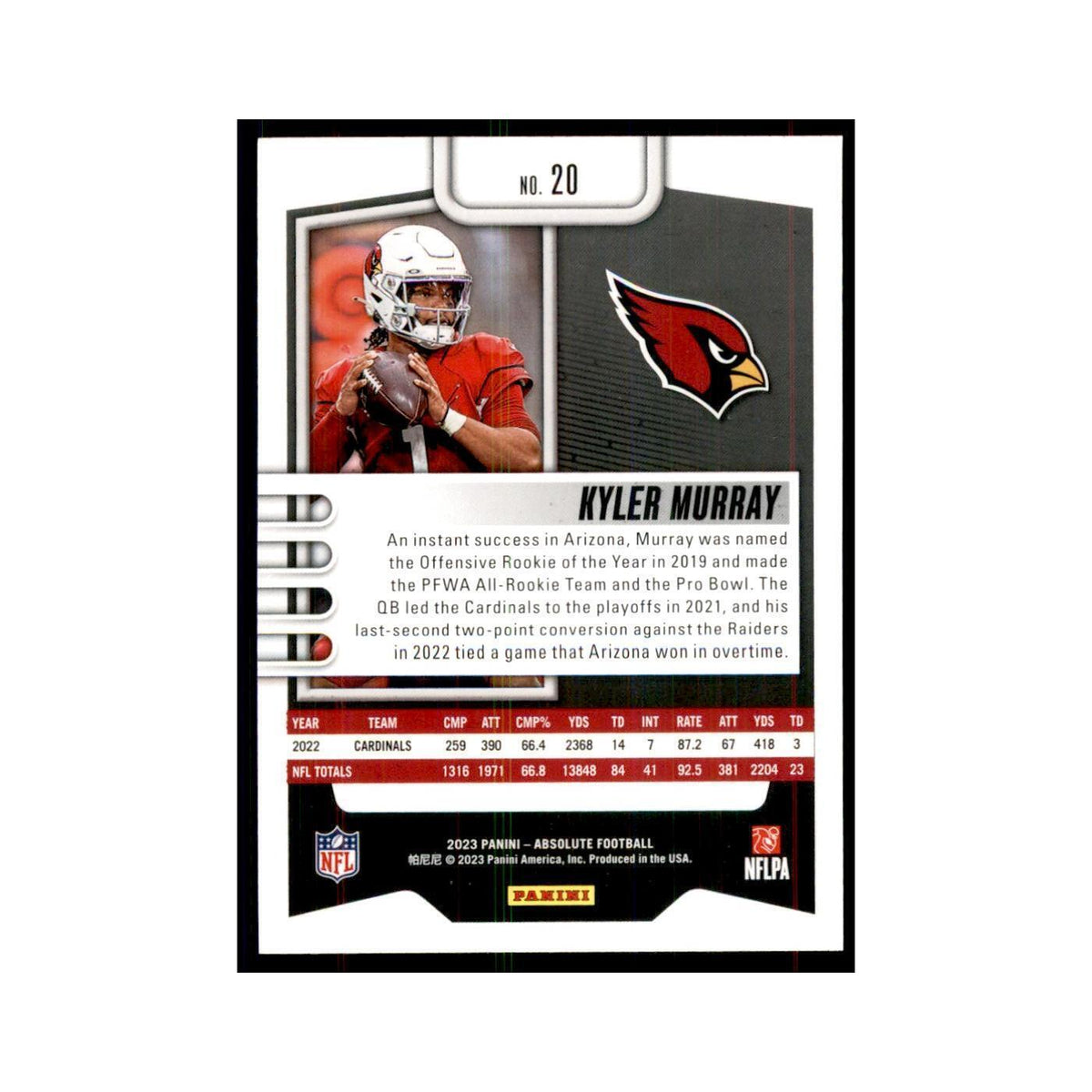 2023 Panini Absolute Kyler Murray Cardinals #20