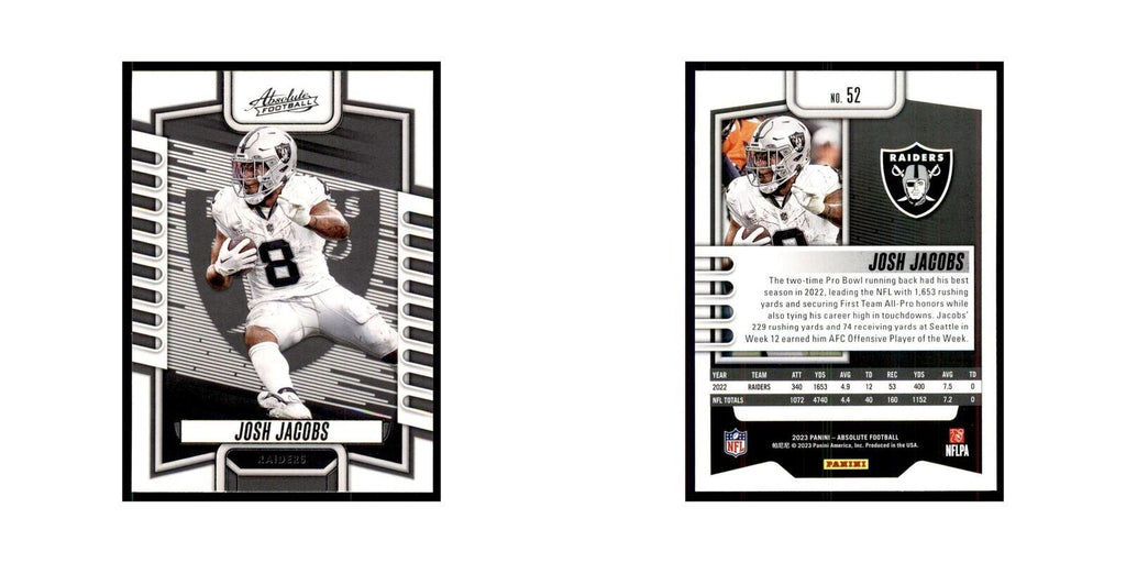 2023 Panini Absolute Josh Jacobs Raiders #52