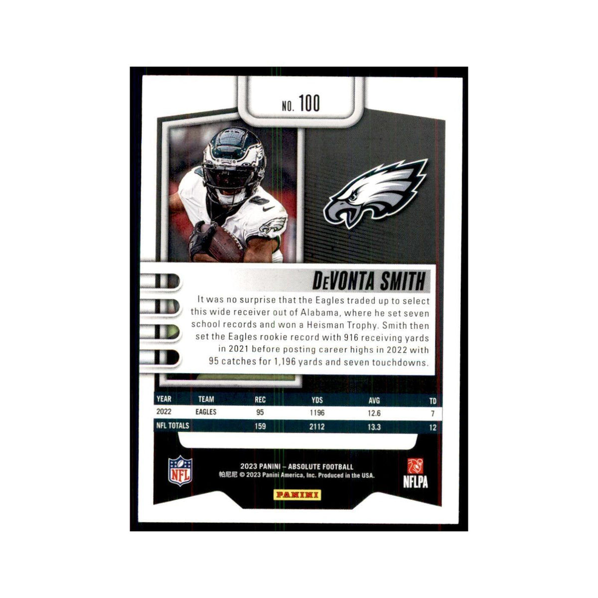 2023 Panini Absolute DeVonta Smith Eagles #100