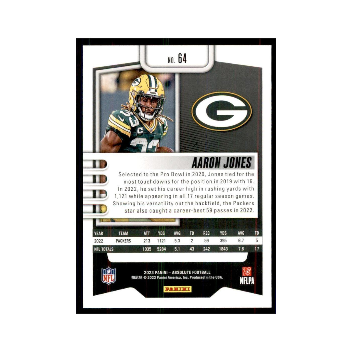2023 Panini Absolute Aaron Jones Packers #64