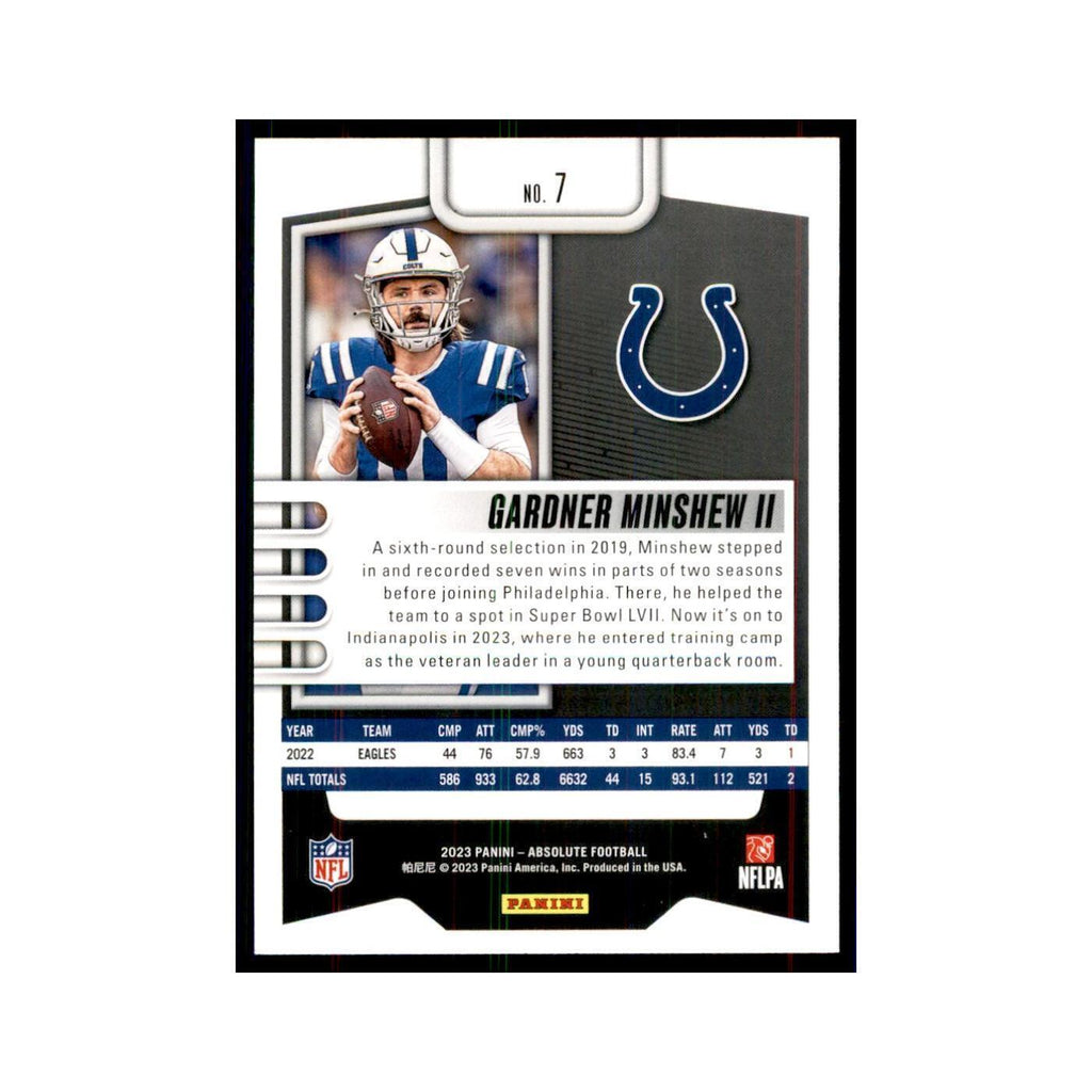 2023 Panini Absolute Gardner Minshew II Colts #7