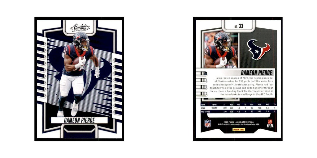 2023 Panini Absolute Dameon Pierce Texans #33