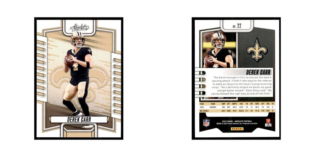 2023 Panini Absolute Derek Carr Saints #22