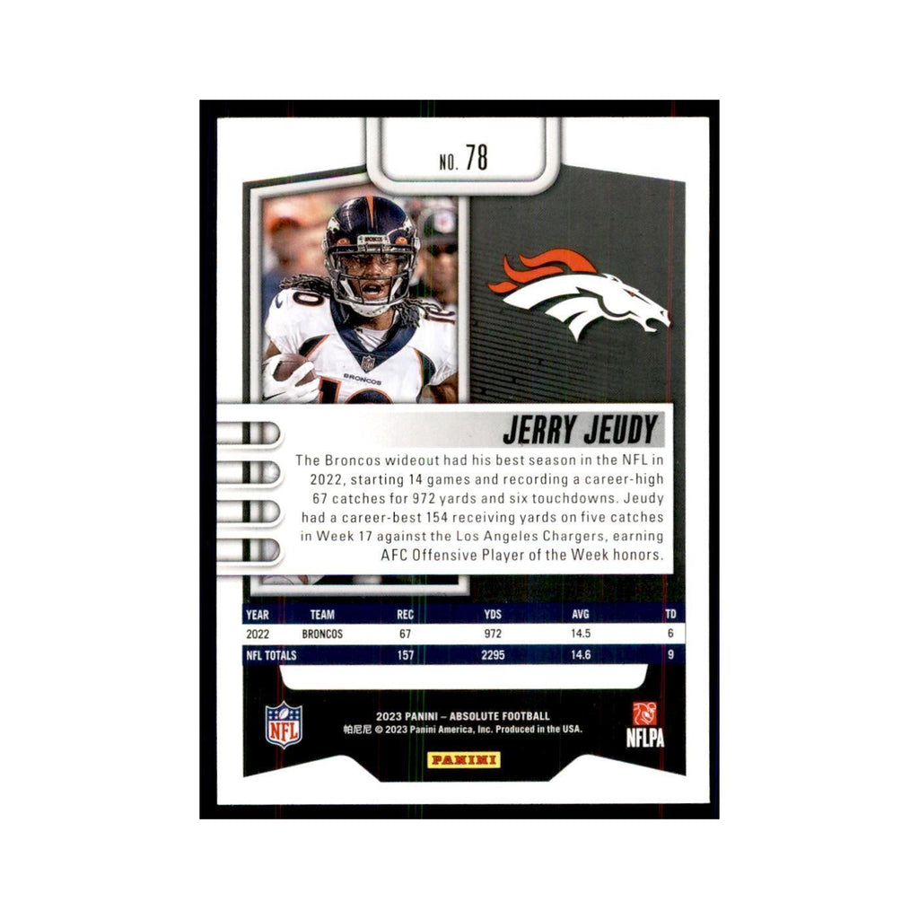 2023 Panini Absolute Jerry Jeudy Broncos #78