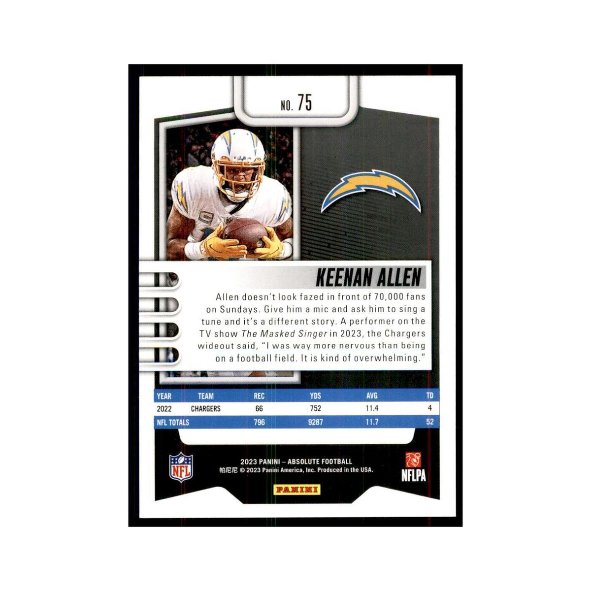 2023 Panini Absolute Keenan Allen Chargers #75