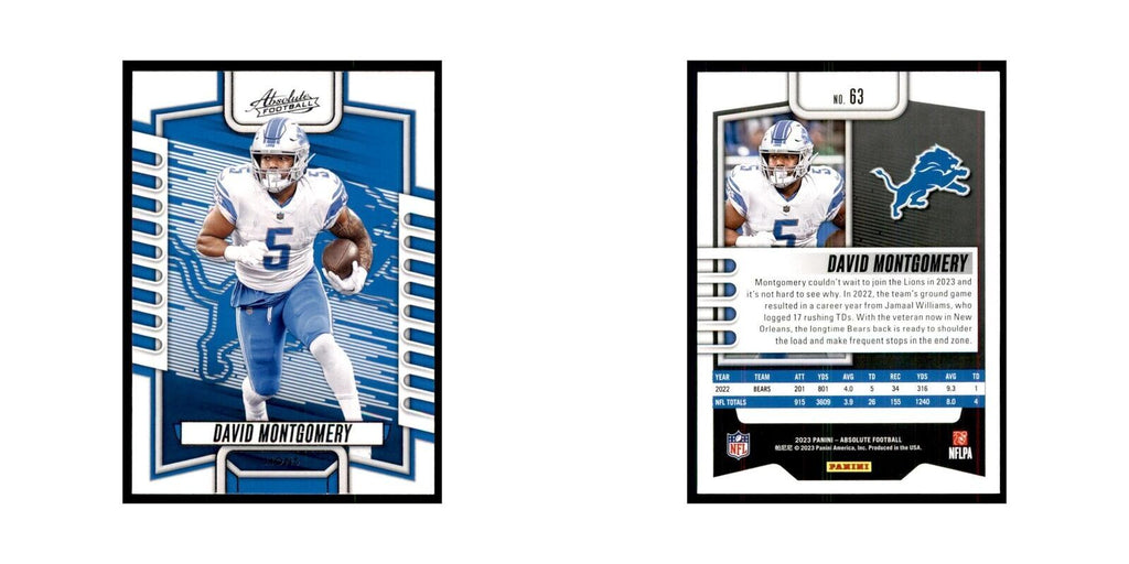 2023 Panini Absolute David Montgomery Lions #63