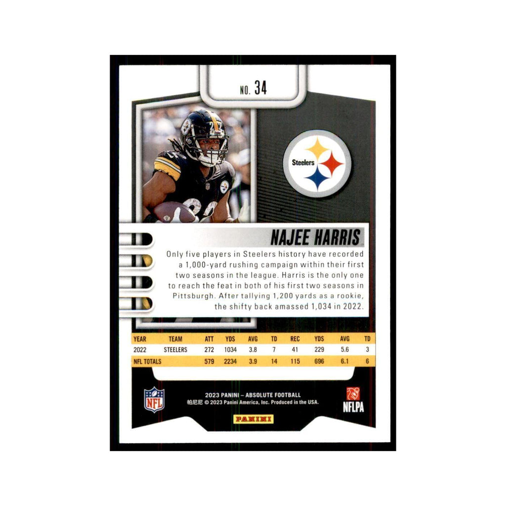 2023 Panini Absolute Najee Harris Steelers #34
