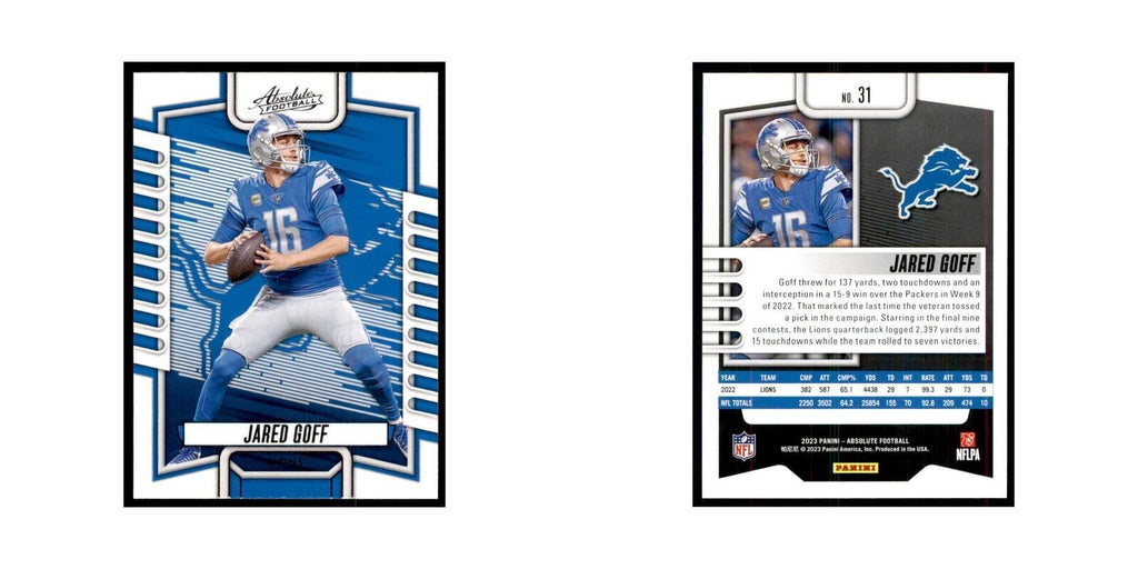 2023 Panini Absolute Jared Goff Lions #31
