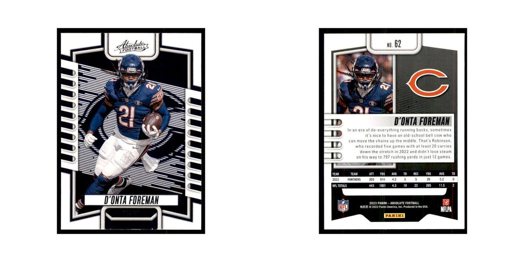 2023 Panini Absolute D Onta Foreman Bears #62