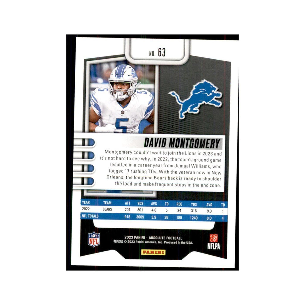 2023 Panini Absolute David Montgomery Lions #63