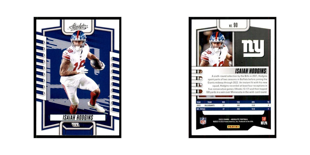 2023 Panini Absolute Isaiah Hodgins Giants #90