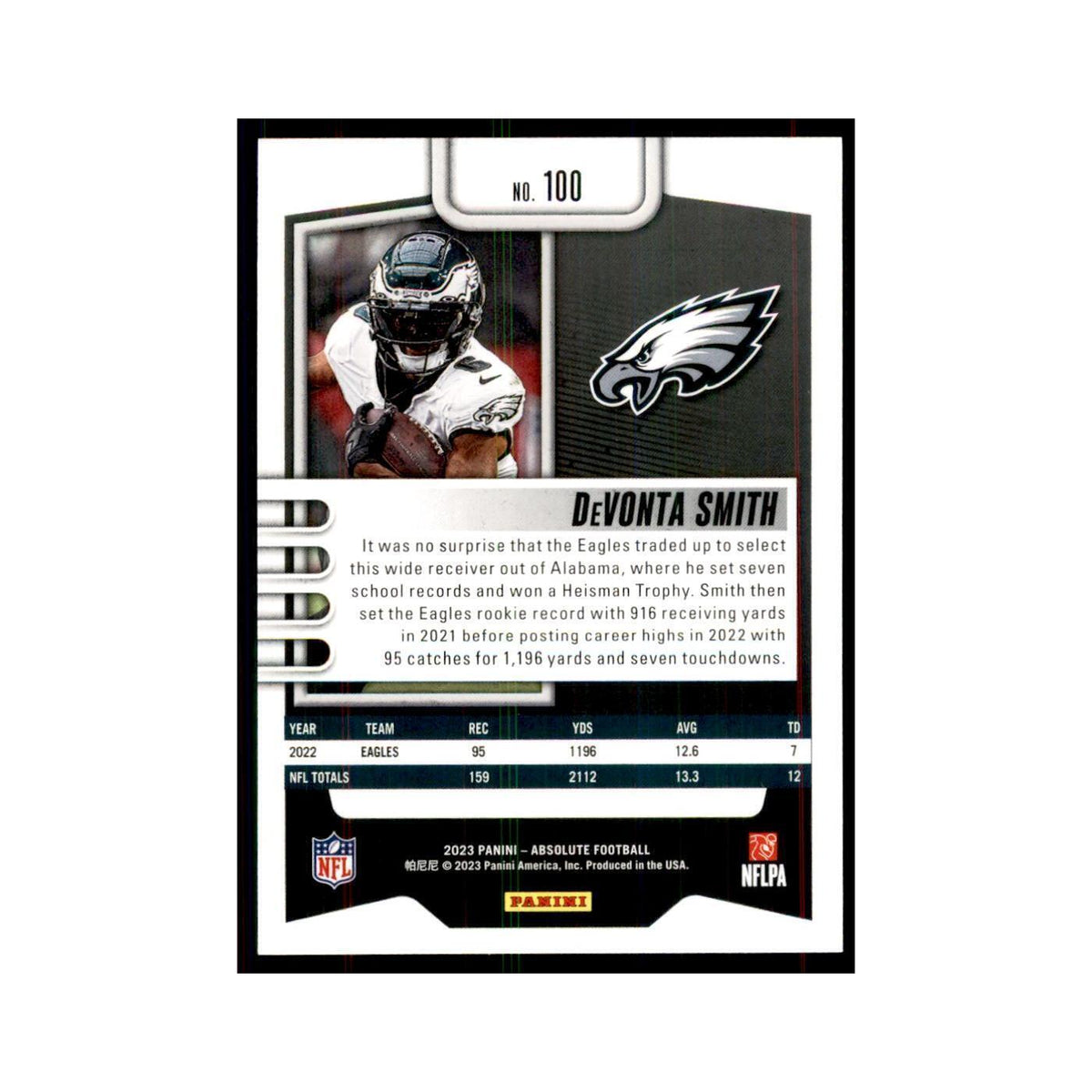 2023 Panini Absolute DeVonta Smith Eagles #100