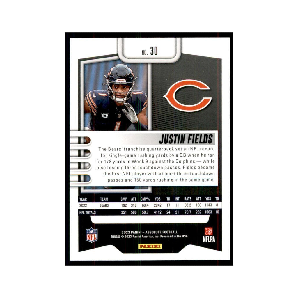 2023 Panini Absolute Justin Fields Bears #30