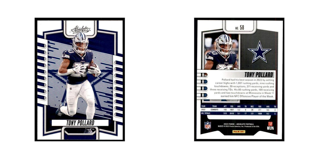 2023 Panini Absolute Tony Pollard Cowboys #58