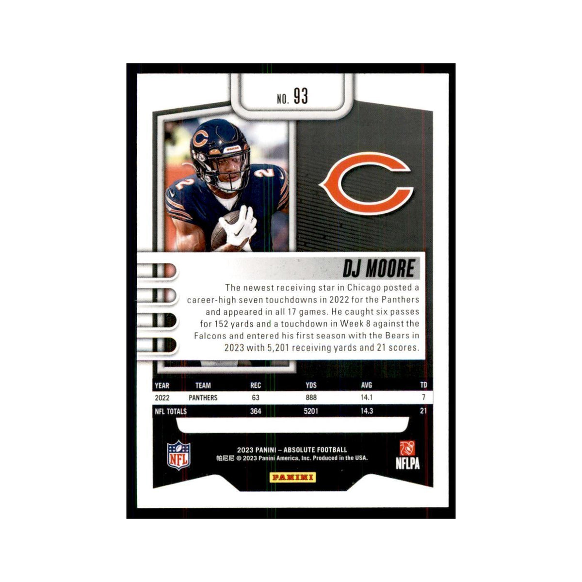 2023 Panini Absolute DJ Moore Bears #93