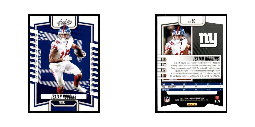 2023 Panini Absolute Isaiah Hodgins Giants #90
