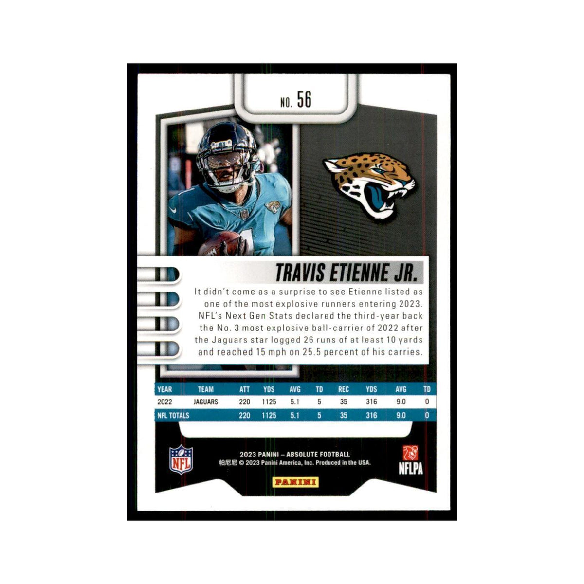 2023 Panini Absolute Travis Etienne Jr. Jaguars #56