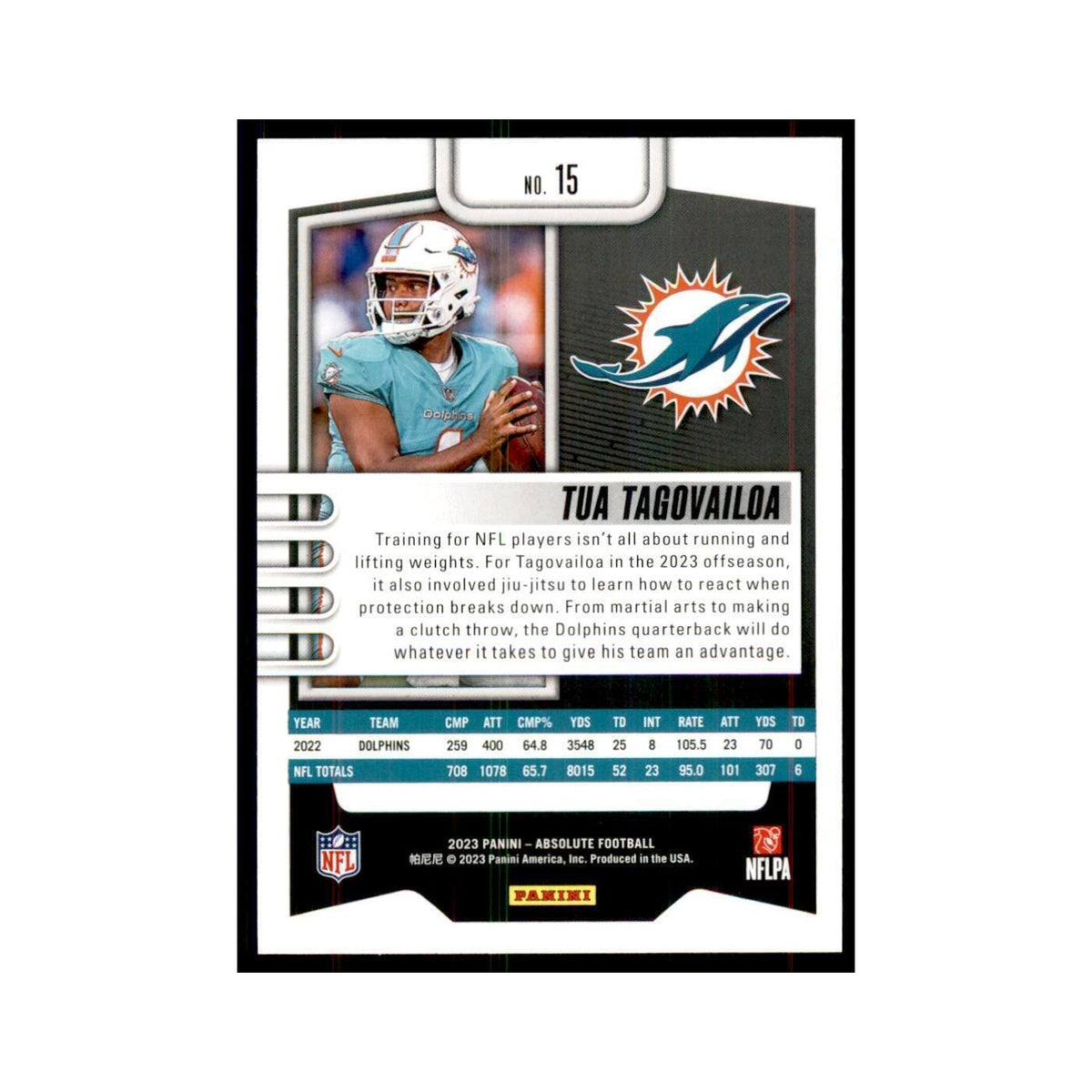 2023 Panini Absolute Tua Tagovailoa Dolphins #15