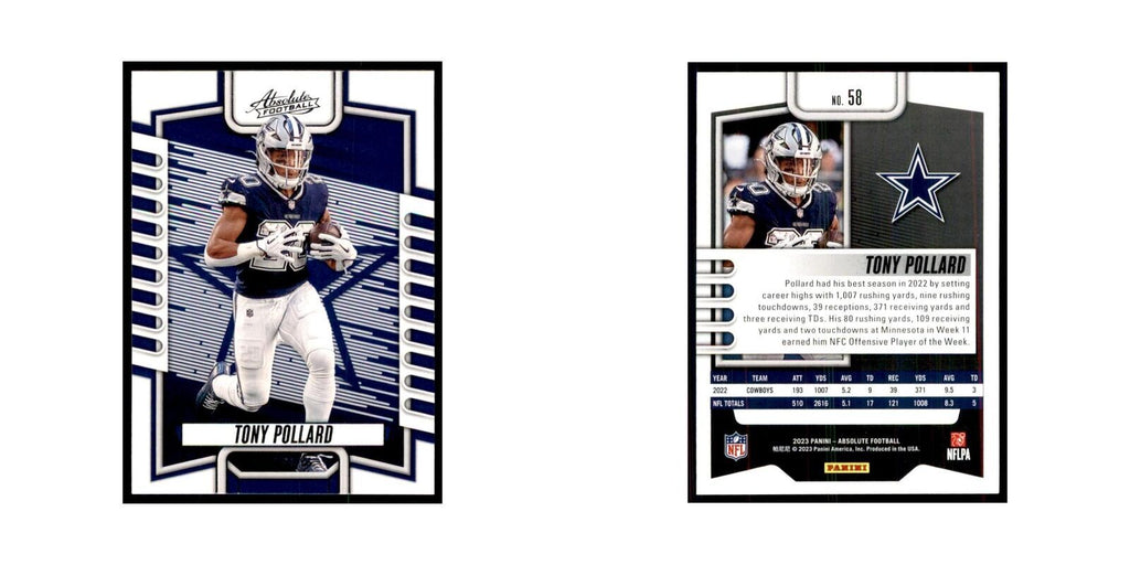 2023 Panini Absolute Tony Pollard Cowboys #58