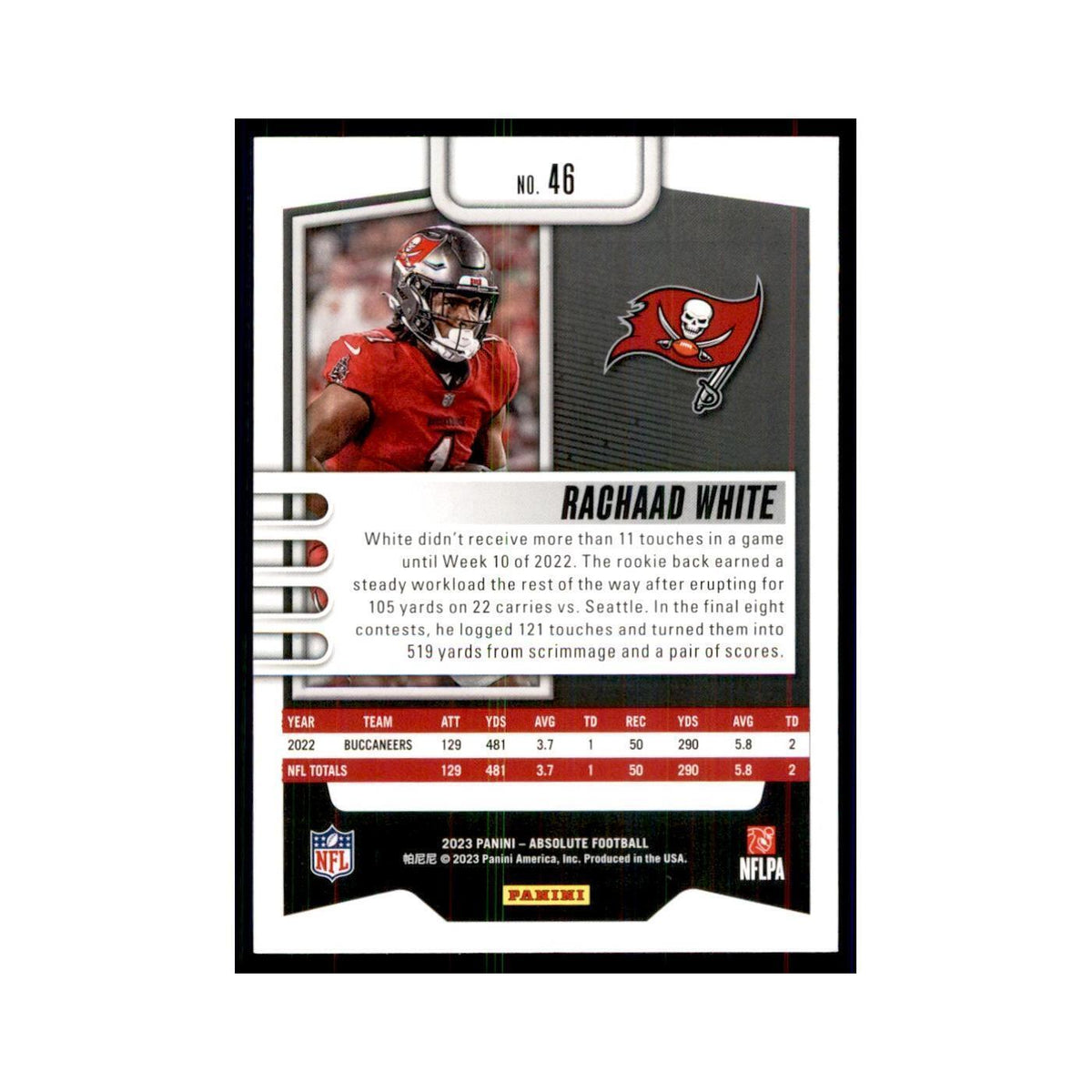 2023 Panini Absolute Rachaad White Buccaneers #46