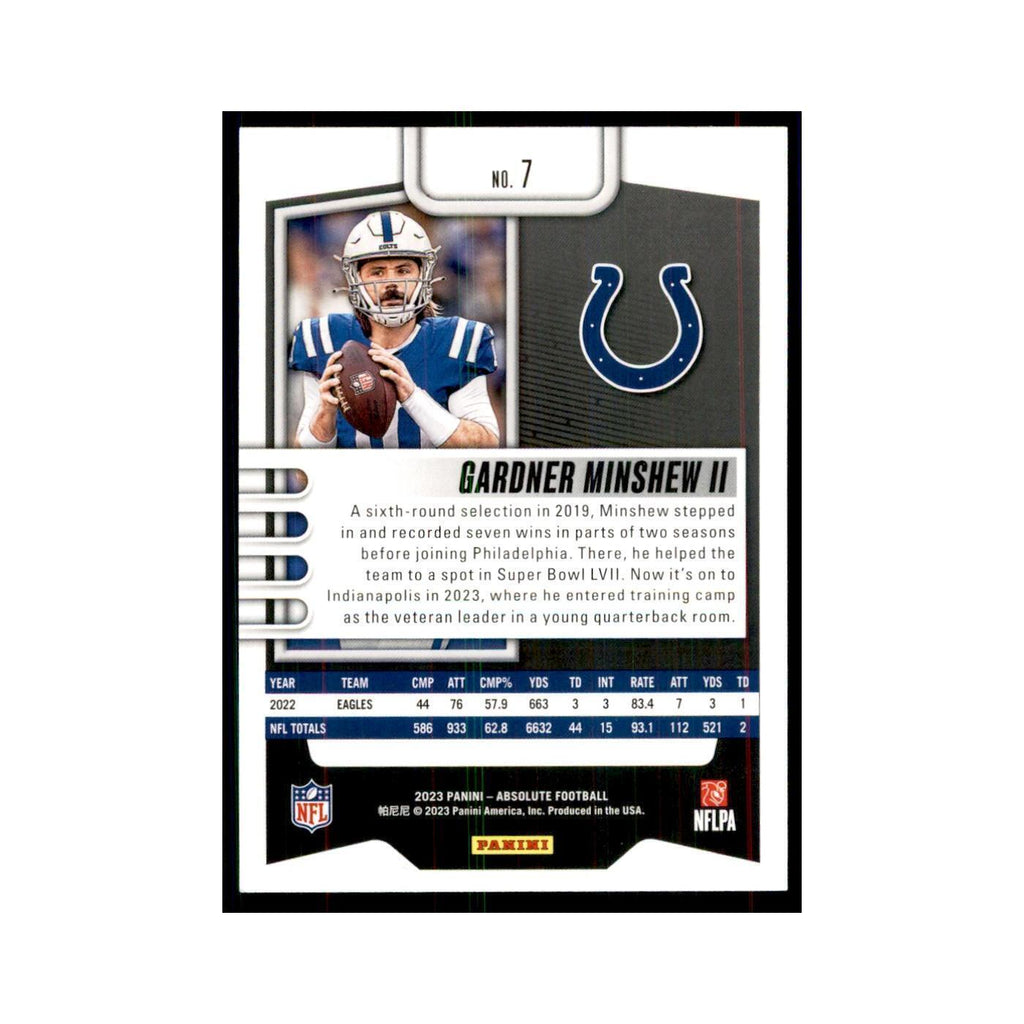 2023 Panini Absolute Gardner Minshew II Colts #7