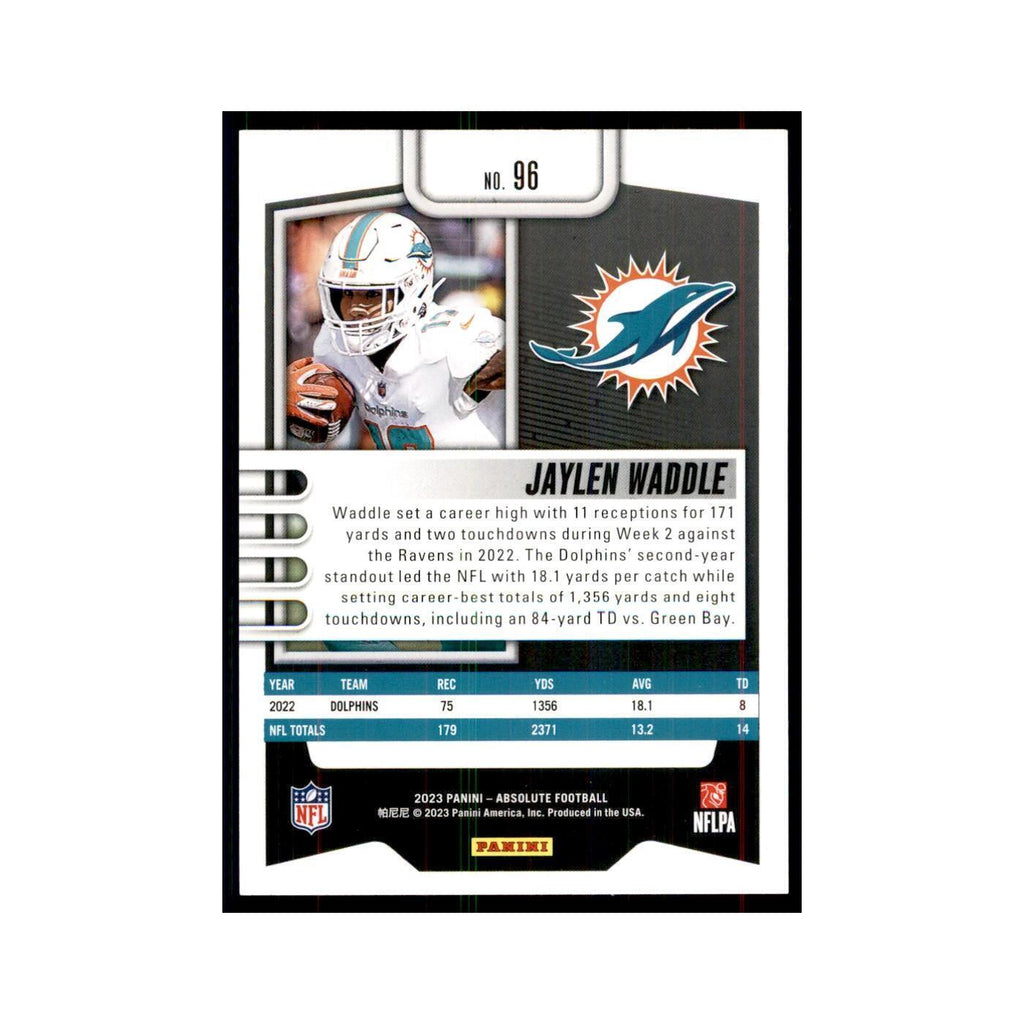 2023 Panini Absolute Jaylen Waddle Dolphins #96