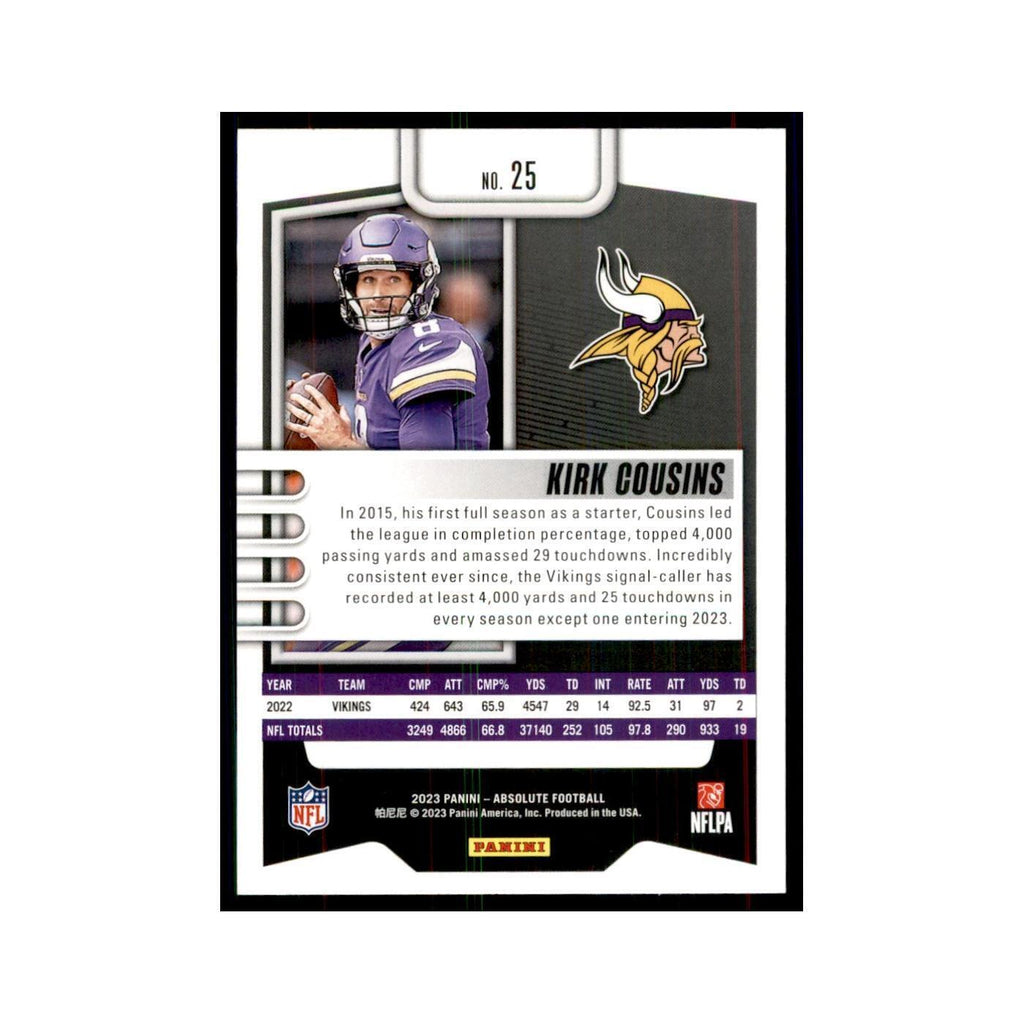 2023 Panini Absolute Kirk Cousins Vikings #25