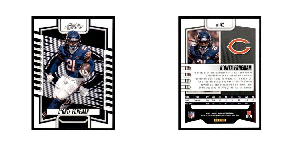 2023 Panini Absolute D'Onta Foreman Bears #62