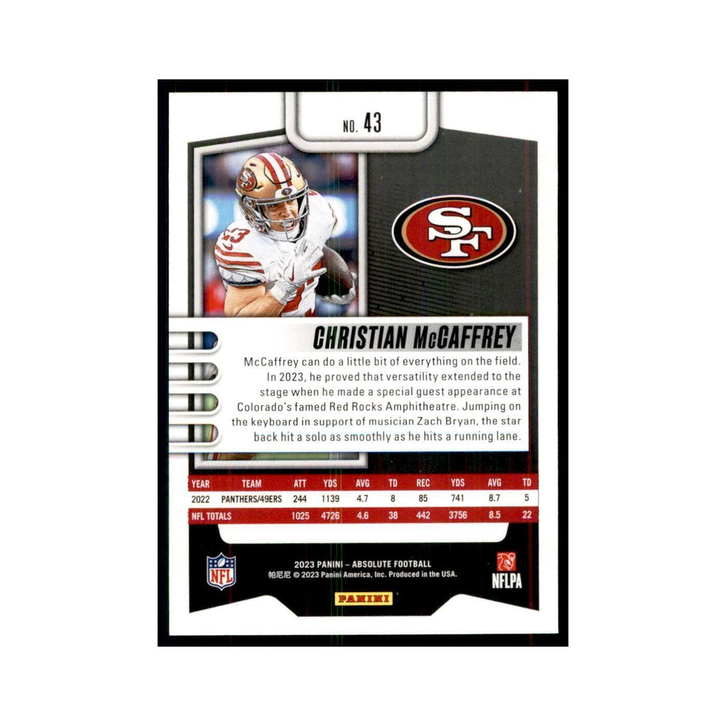 2023 Panini Absolute Christian McCaffrey 49ers #43