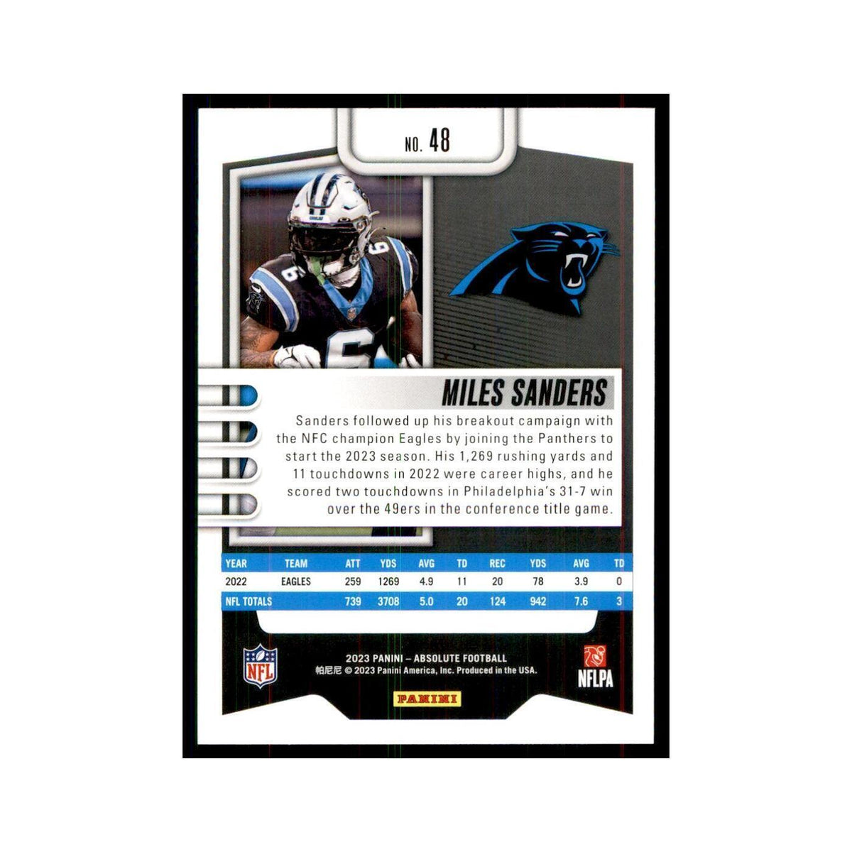 2023 Panini Absolute Miles Sanders Panthers #48
