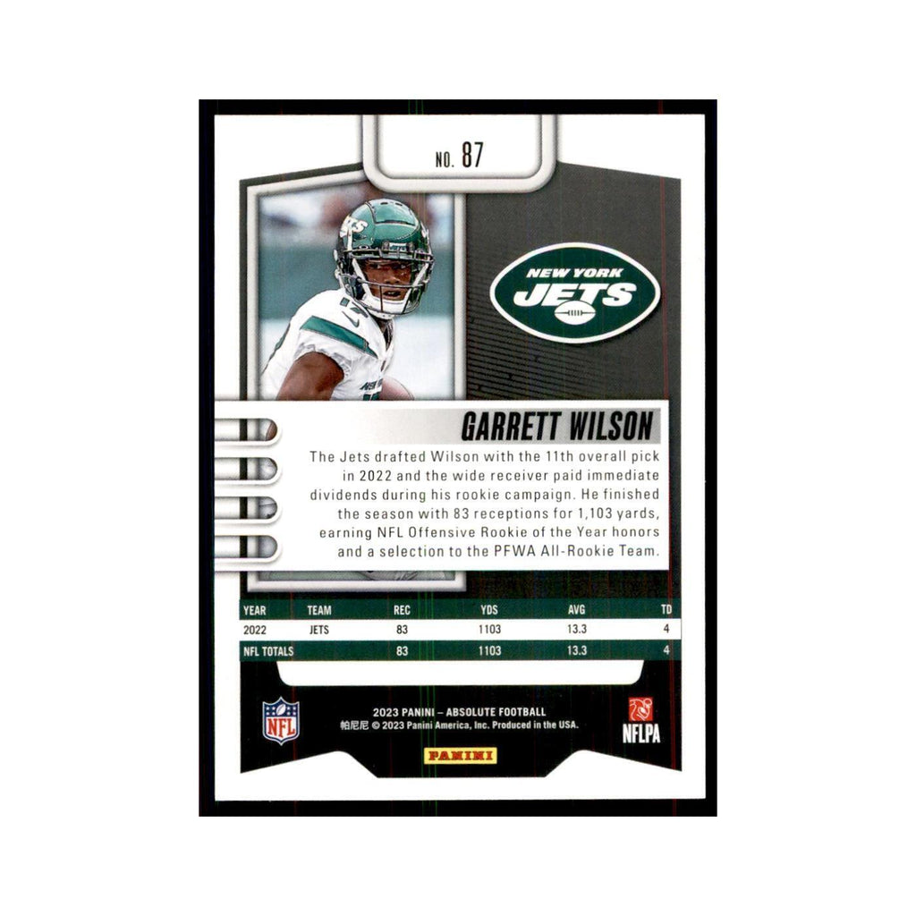 2023 Panini Absolute Garrett Wilson Jets #87