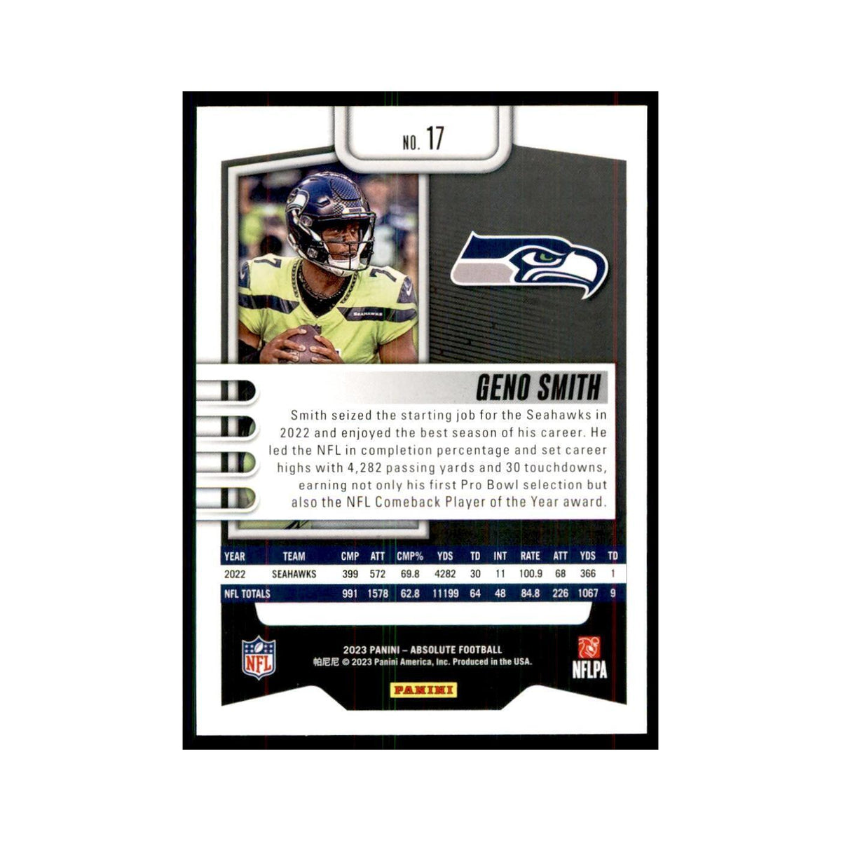 2023 Panini Absolute Geno Smith Seahawks #17
