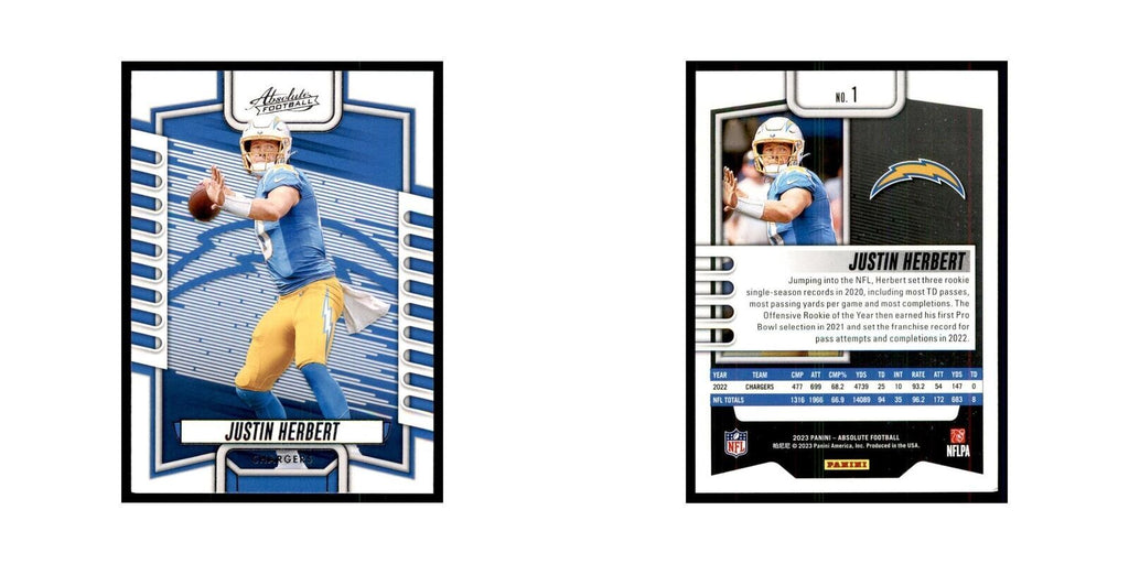 2023 Panini Absolute Justin Herbert Chargers #1