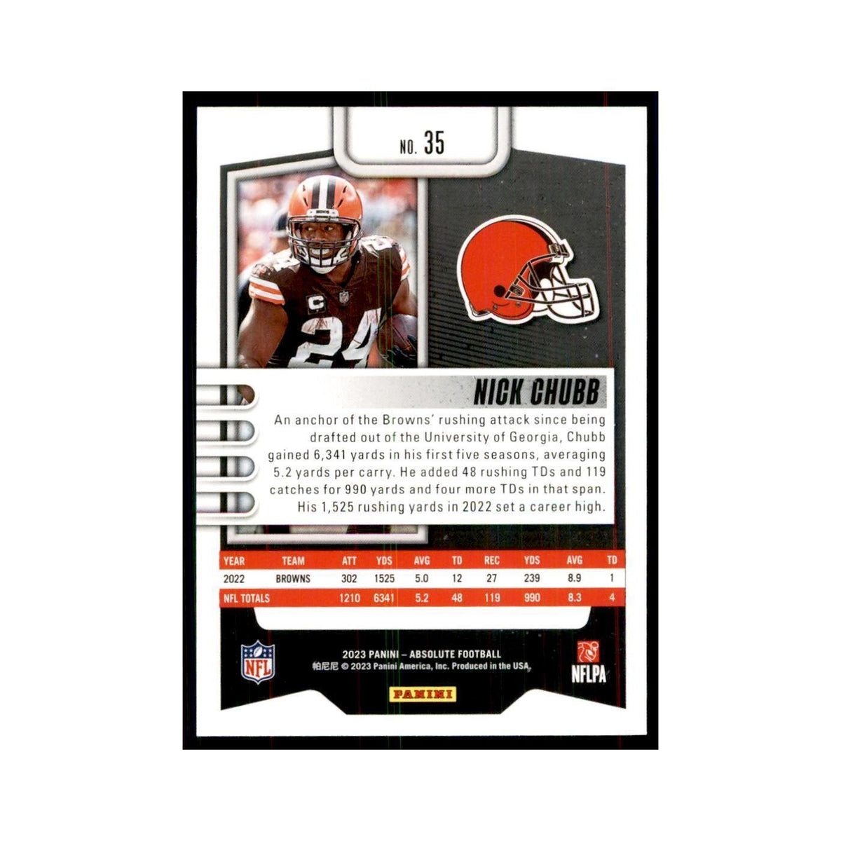 2023 Panini Absolute Nick Chubb Browns #35