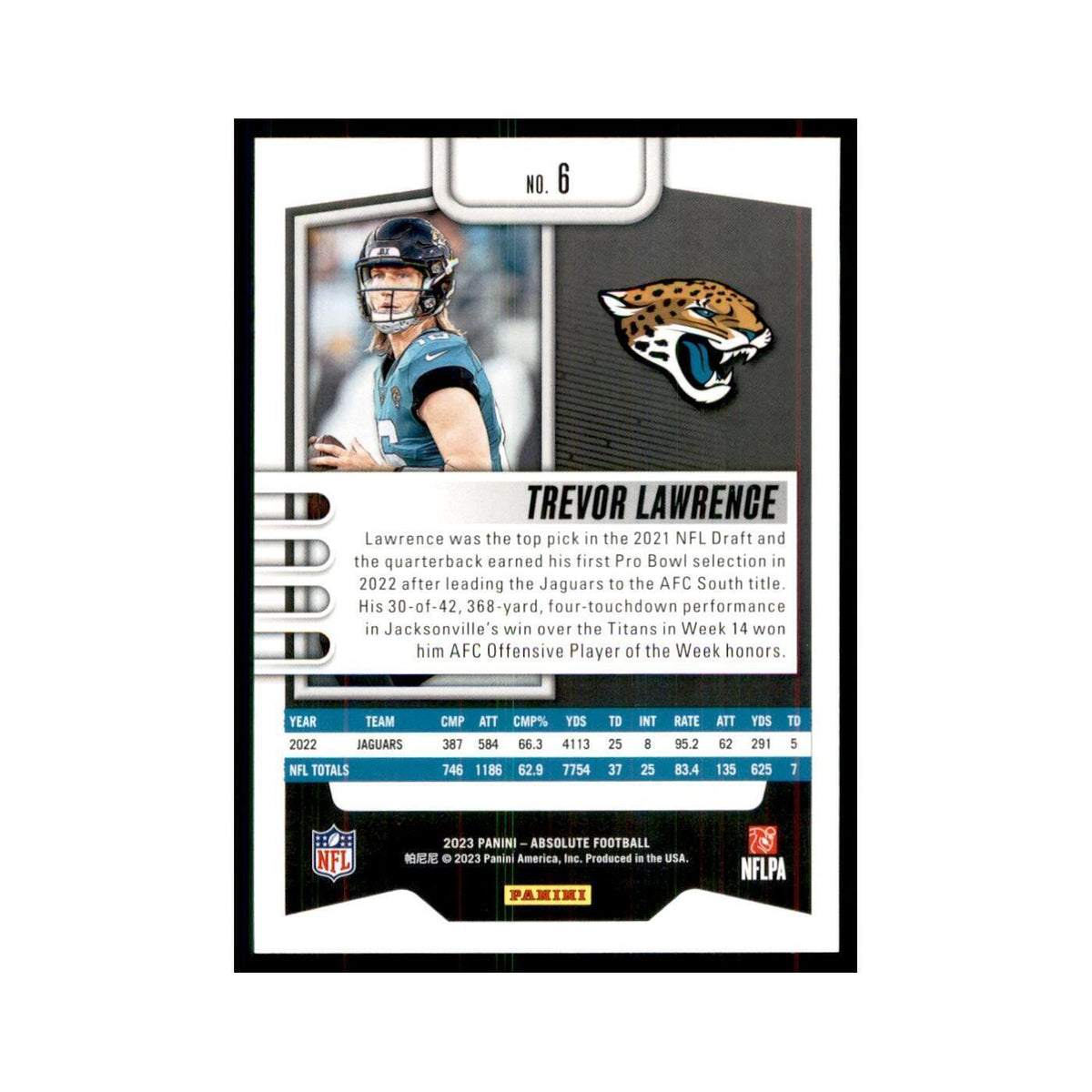 2023 Panini Absolute Trevor Lawrence Jaguars #6