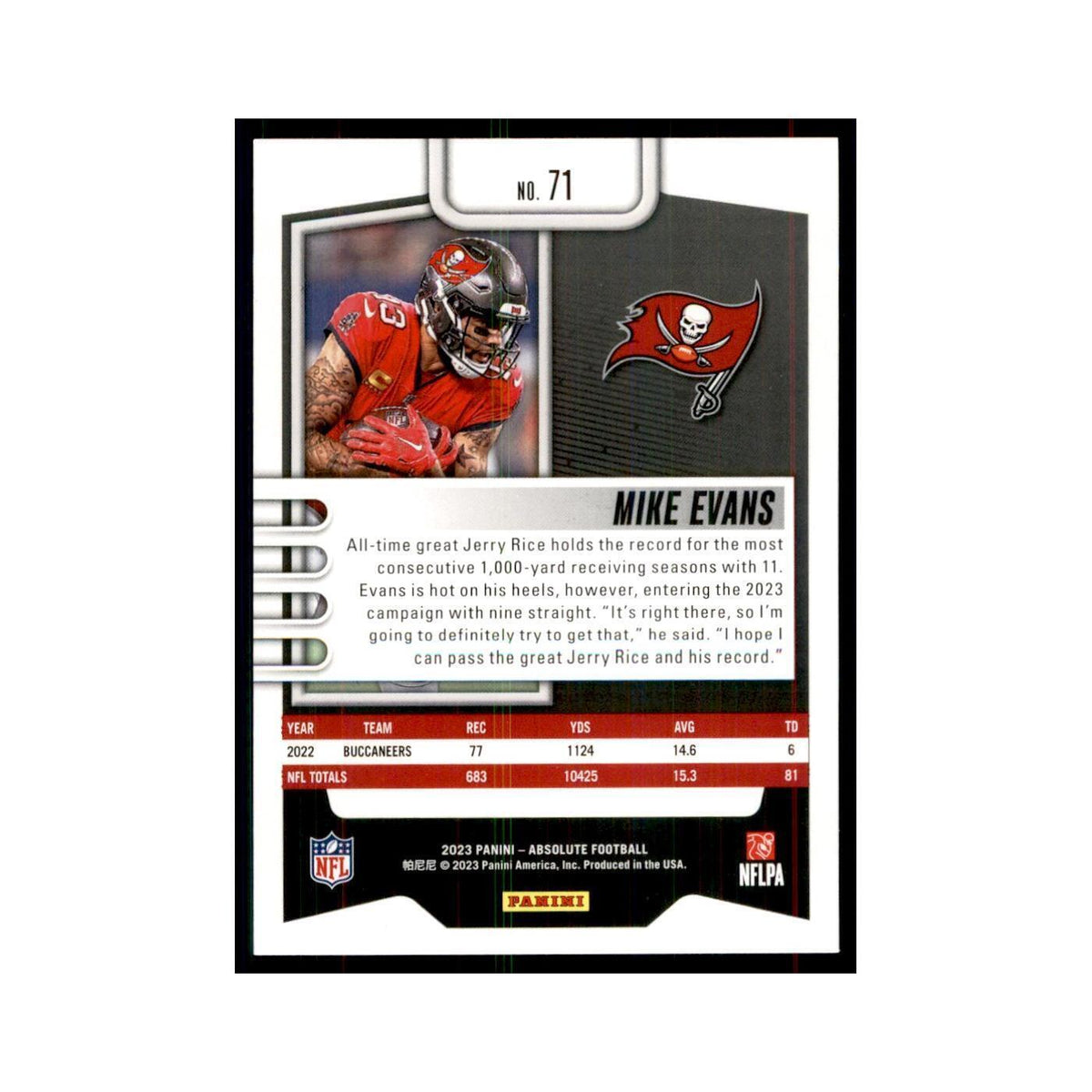 2023 Panini Absolute Mike Evans Buccaneers #71