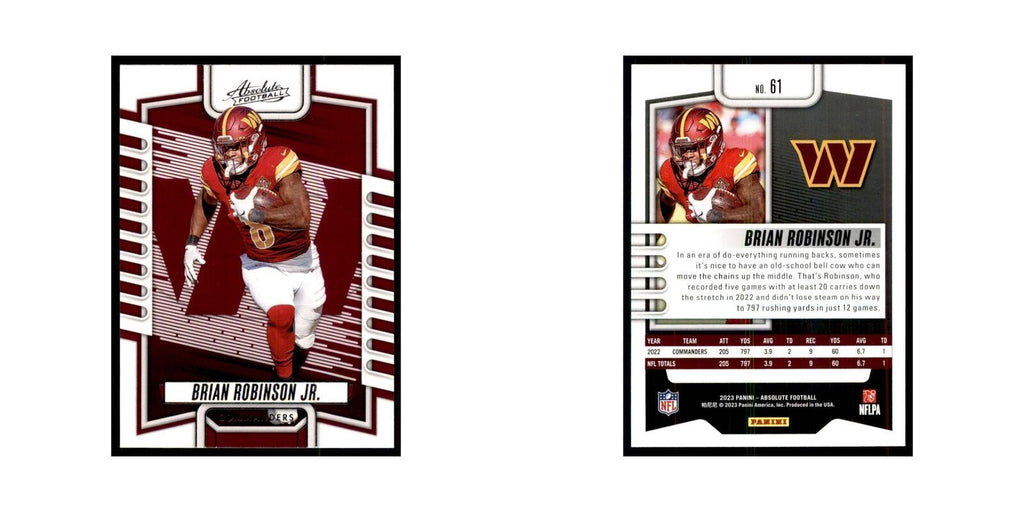 2023 Panini Absolute Brian Robinson Jr Commanders #61