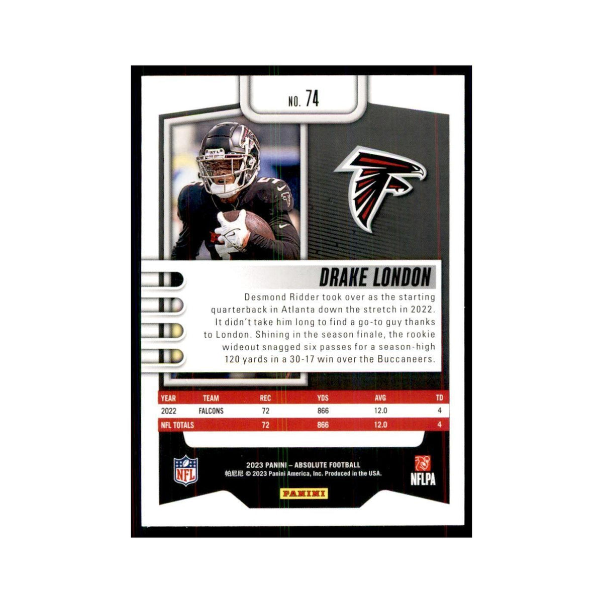 2023 Panini Absolute Drake London Falcons #74