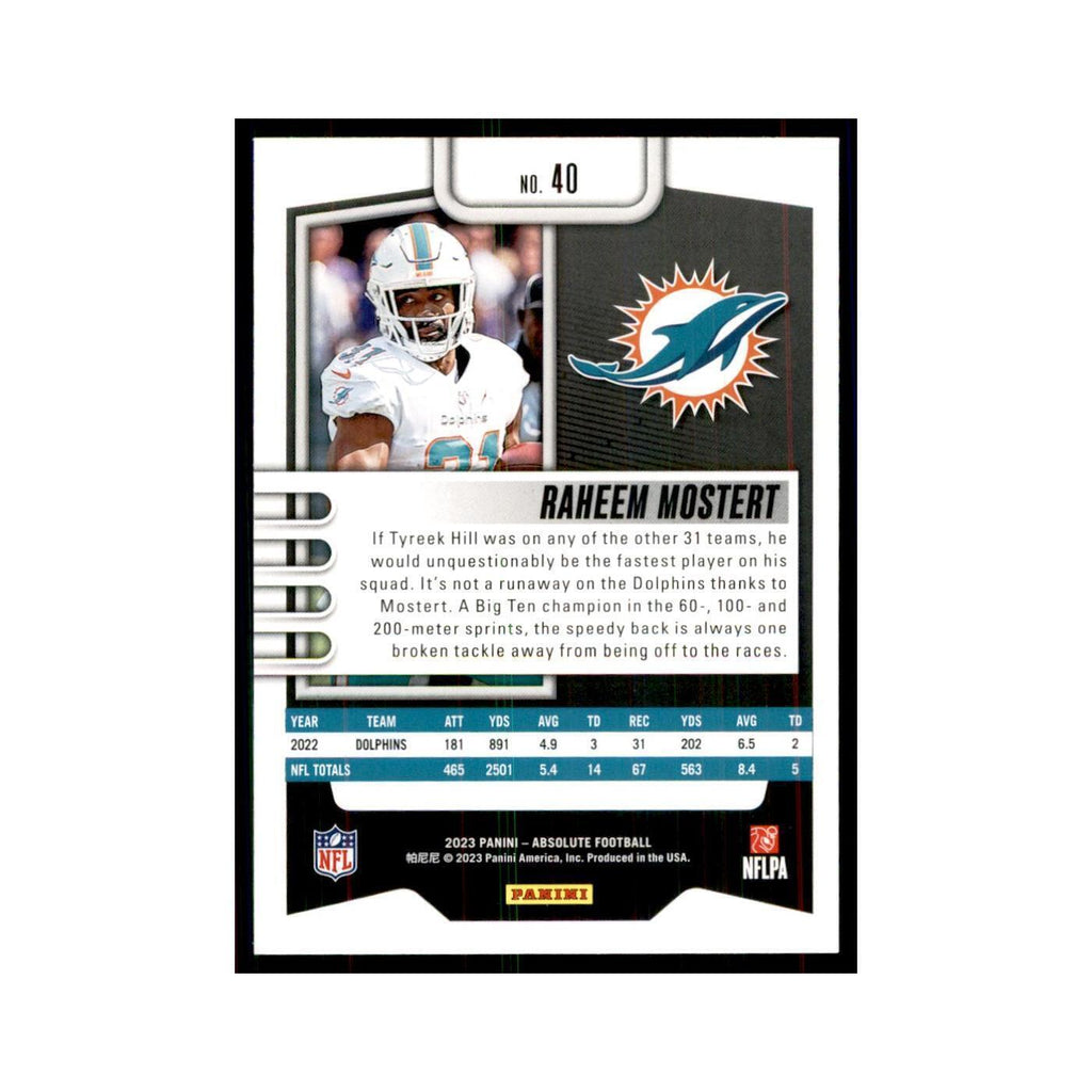 2023 Panini Absolute Raheem Mostert Dolphins #40