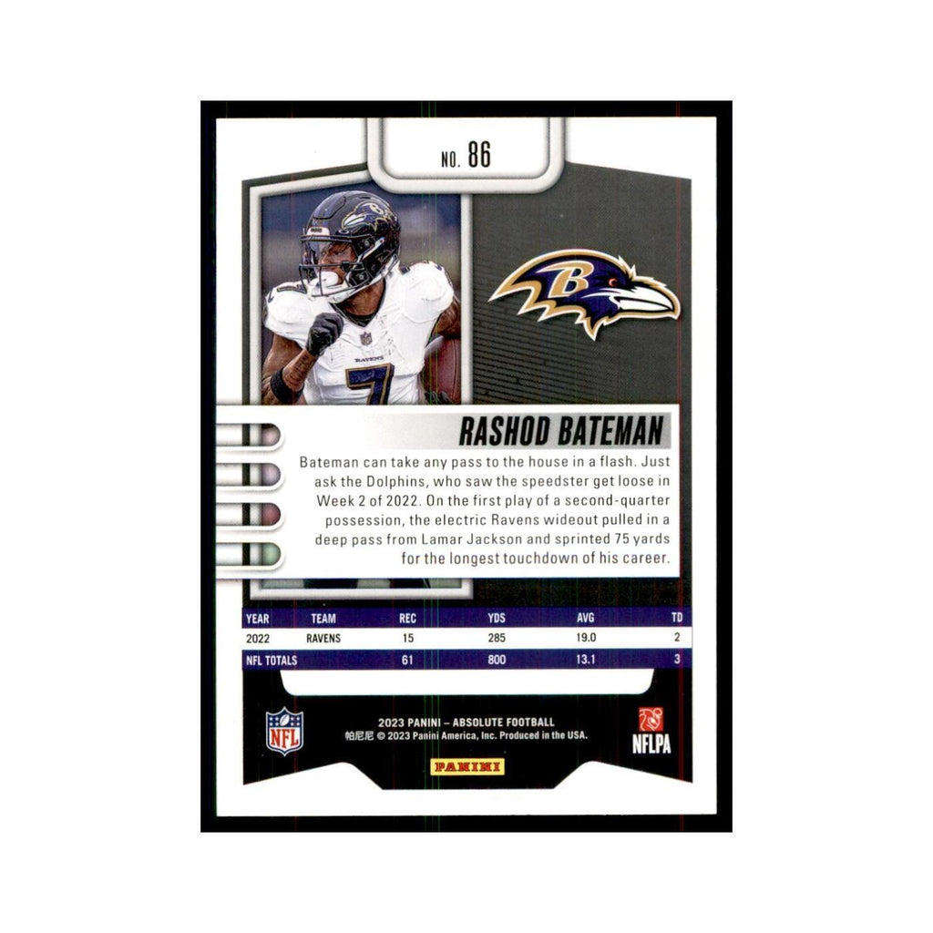 2023 Panini Absolute Rashod Bateman Ravens #86