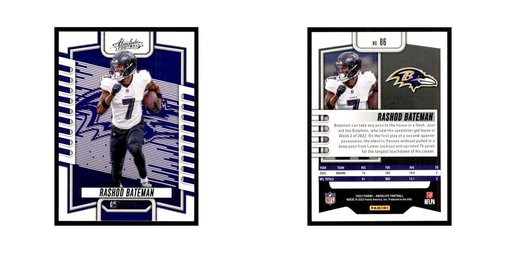 2023 Panini Absolute Rashod Bateman Ravens #86