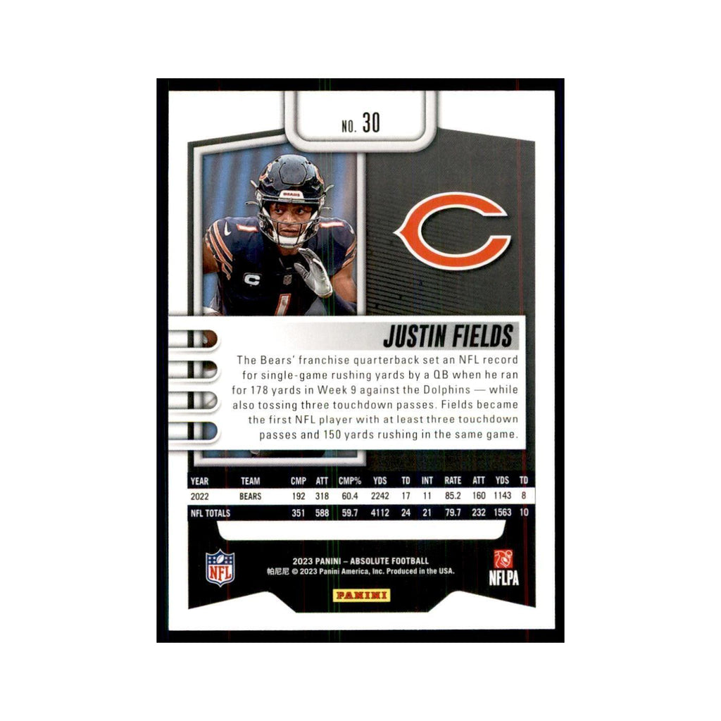 2023 Panini Absolute Justin Fields Bears #30